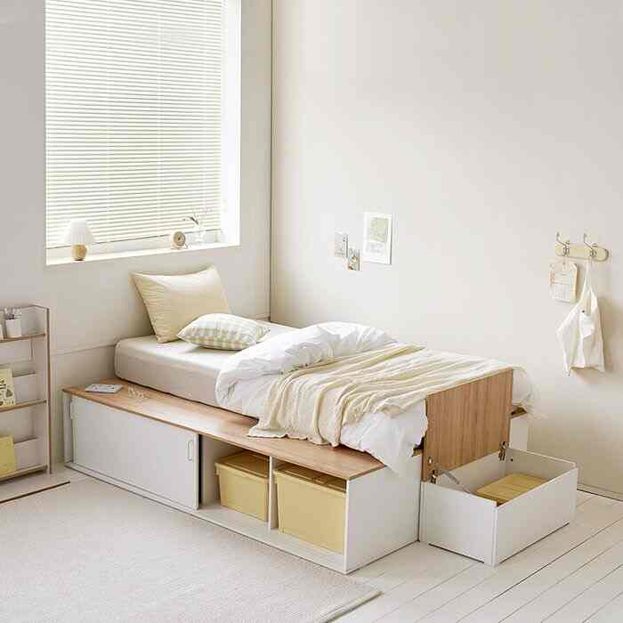 LIV SLIDING 収納付きベッド［2色・2サイズ］