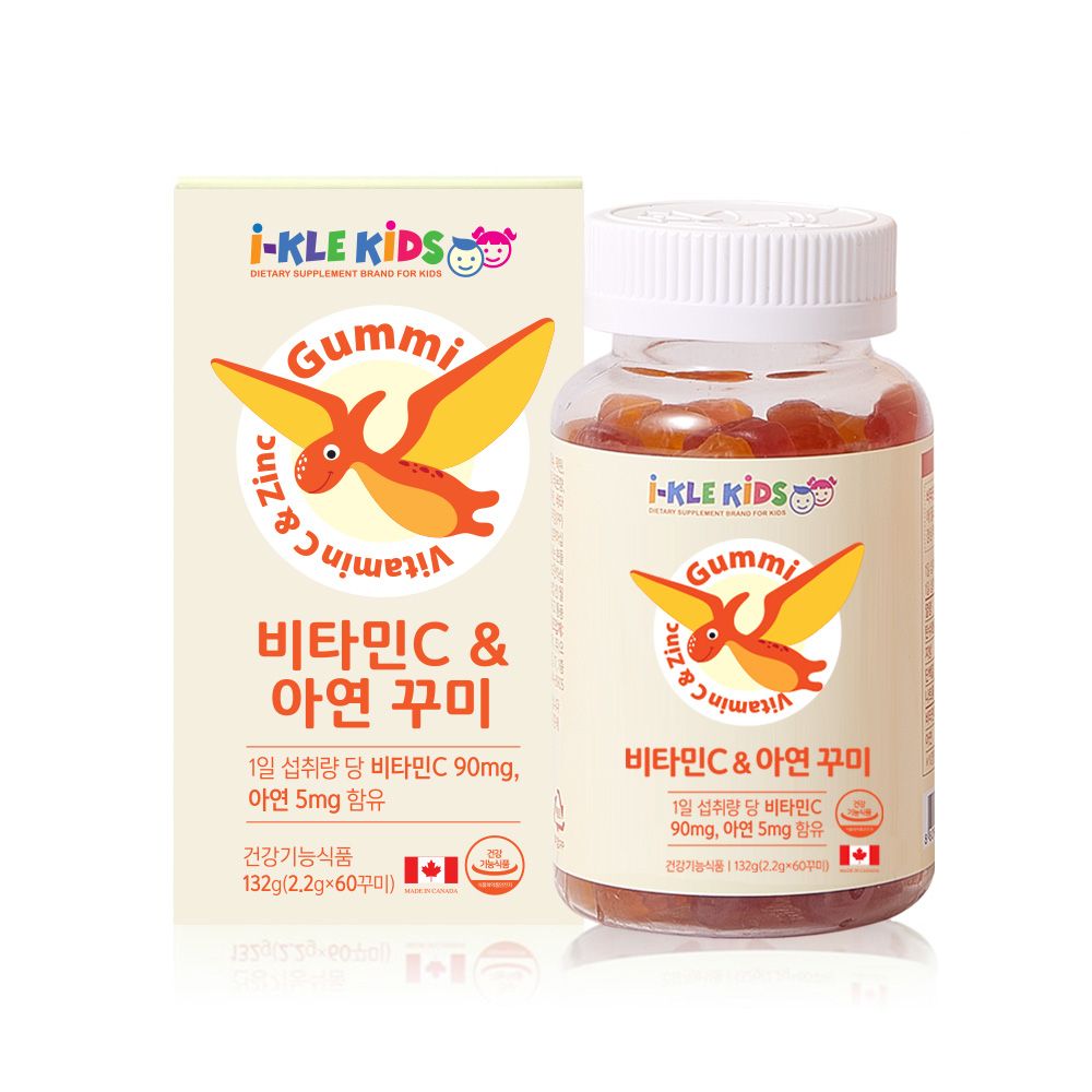 아이클키즈 비타민C & 아연 60 꾸미 (1개월분) 어린이 영양제 키즈 유아 아기 비타민
