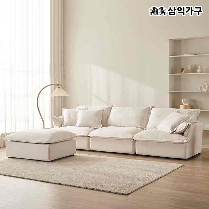 Pogner グース ファブリック 4人掛け ソファ