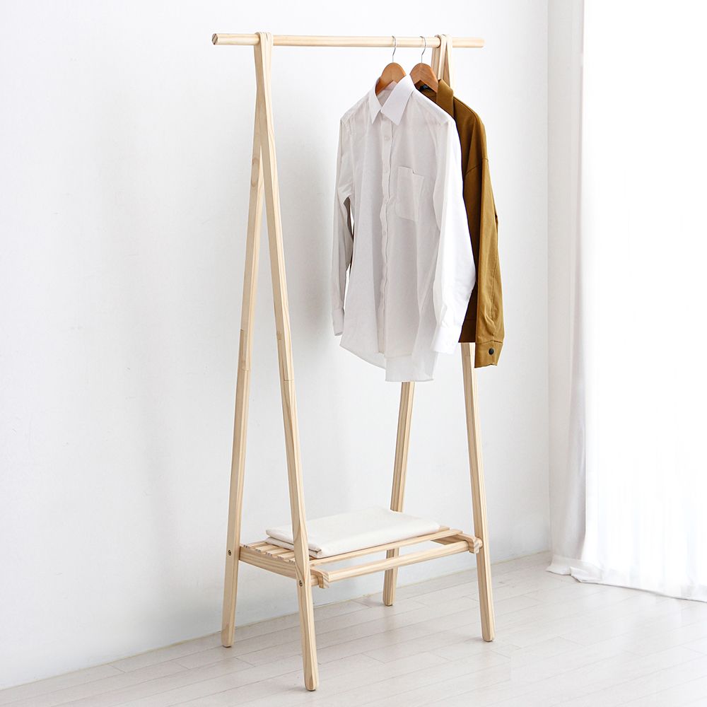 [오늘출발] [신상품] 올리빙 원목 접이식 선반 행거