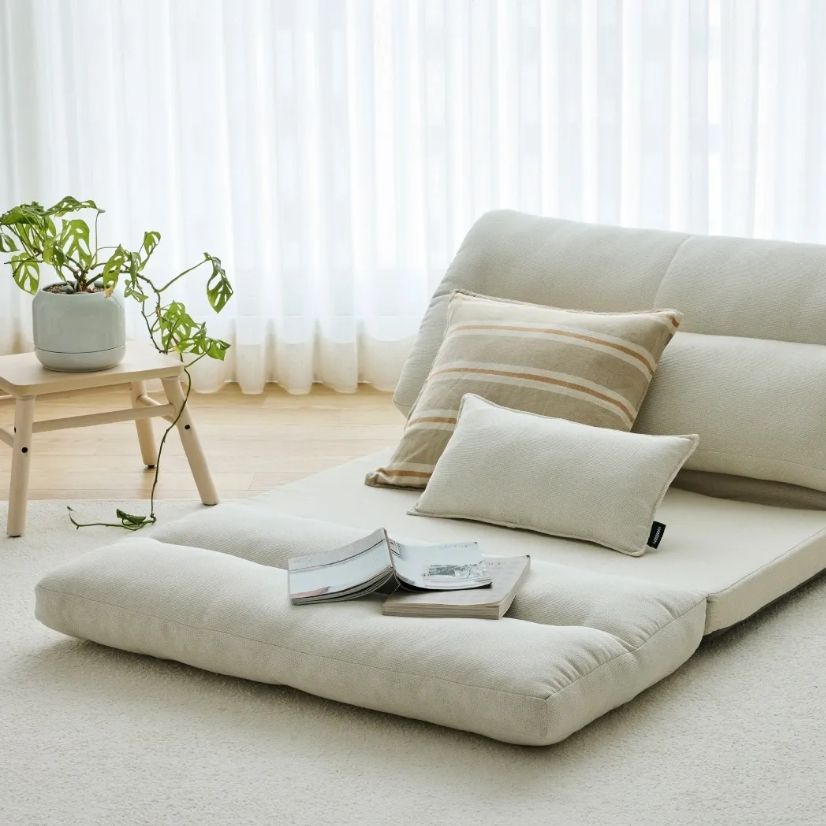 한샘 한샘 휴 모드 좌식 리클라이닝 접이식 소파베드 아이보리 (쿠션포함) 
