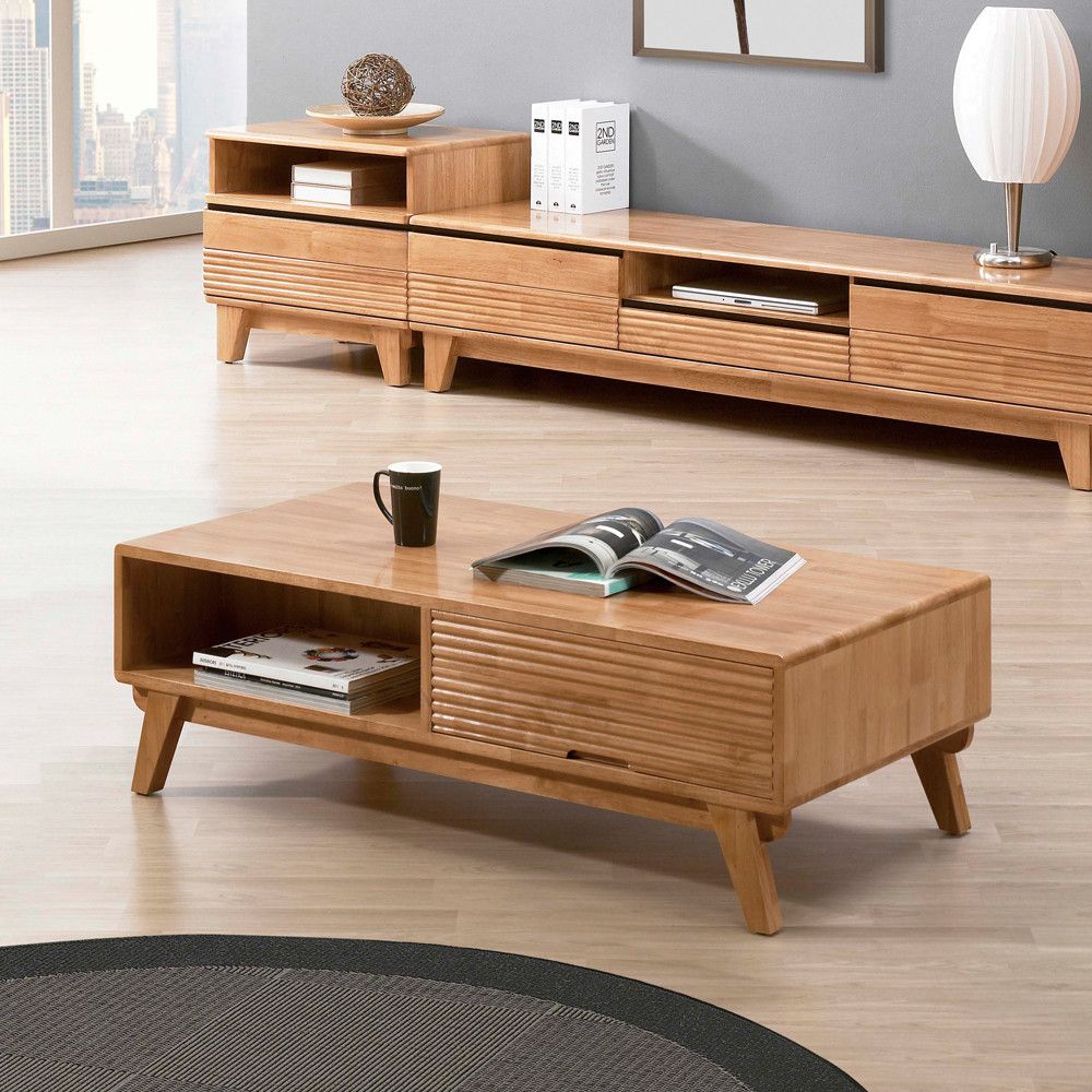 [신상품] bllc퍼니처 브닝 고무나무 원목 거실 좌탁 소파테이블