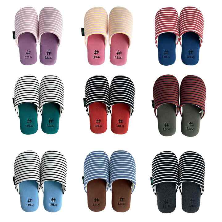 Monica Stripe Room Slippers (10 colors)