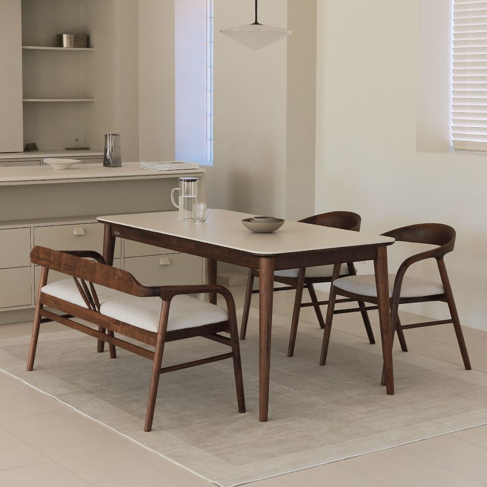 라미에스 베른 월넛 호두나무 포세린 세라믹 식탁 4인용 6인용 1400 1600 1800 2000 