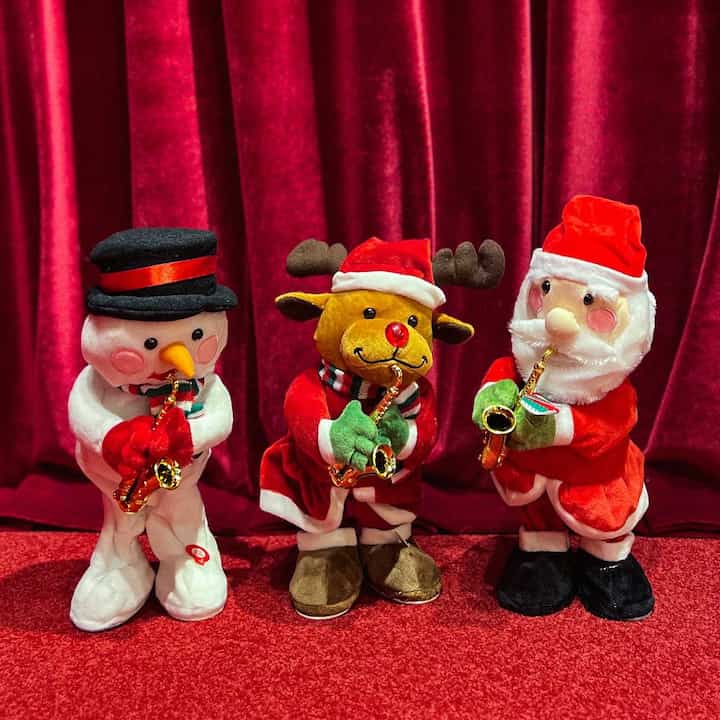 クリスマス人形 踊るサンタ＆ルドルフ［3種］