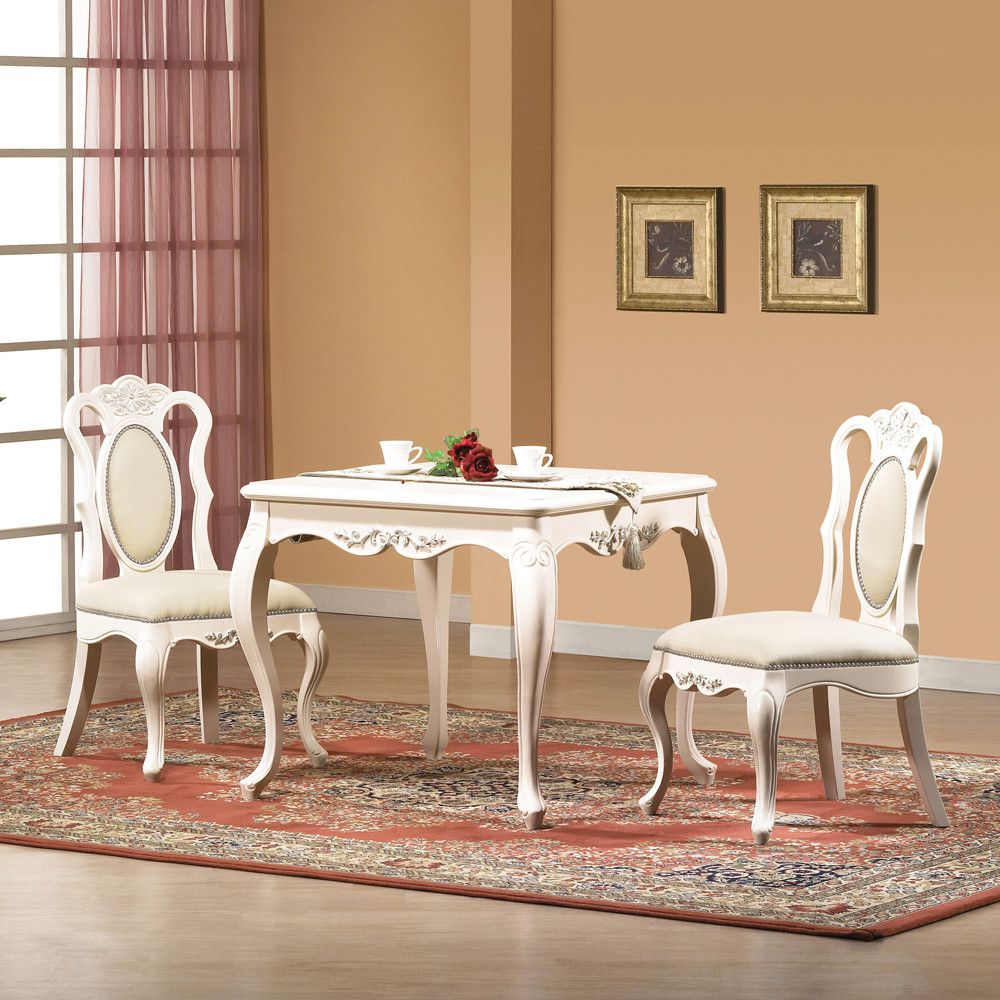 bllc퍼니처 클로라 엔틱 클래식 2인 원목 식탁세트