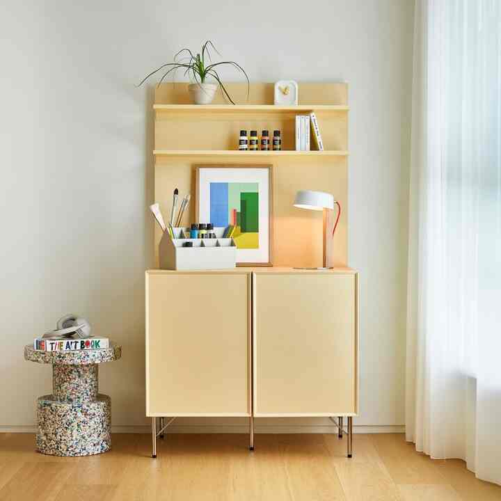 アーカイブ 80cm マルチ キャビネット 高いシェルフ型［2色］