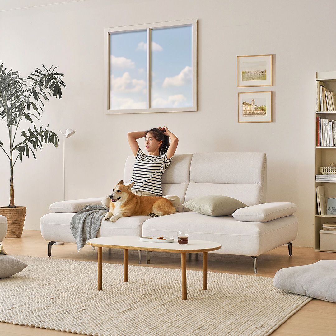 눕 스테이 3인용 스윙기능 이지케어 패브릭 소파