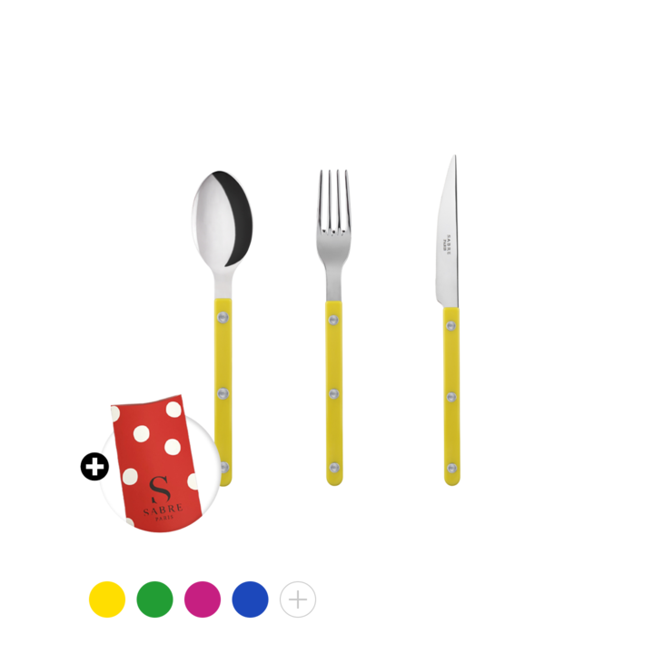 ビストロ　ブラック　テーブル　ナイフ　シャイニー