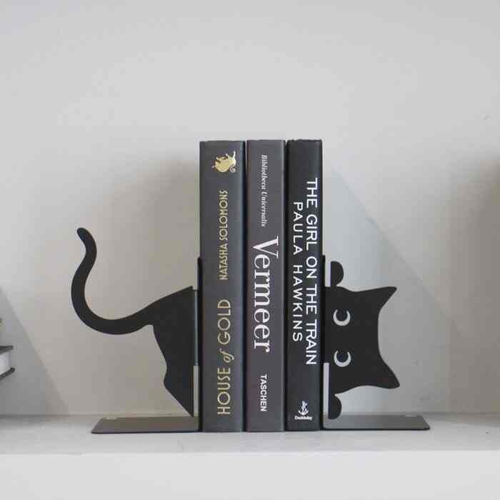 スチール キャット オブジェ ブックエンド 2個セット