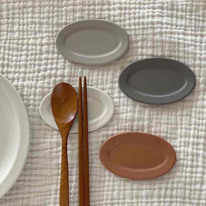 楕円形 セラミック 箸置き［4色］