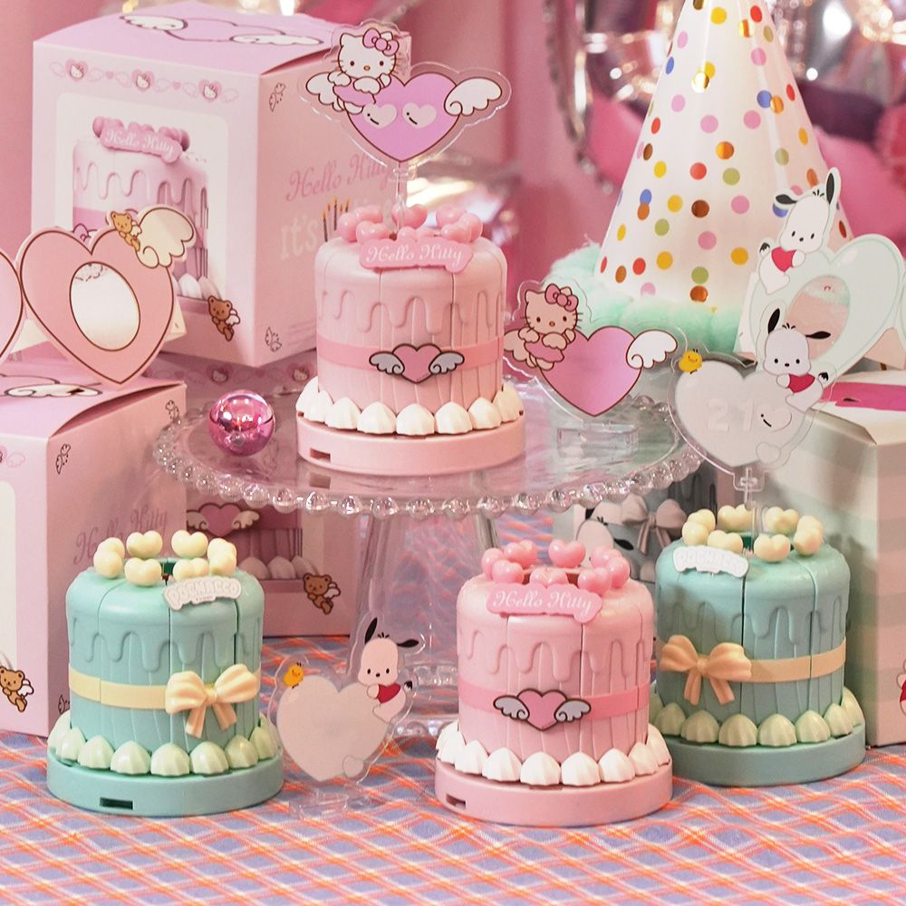 로이체 산리오 이츠초타임 쿠로미 헬로키티 포차코 안경세트 파티 멜로디 생일초 MZ 케이크 3종