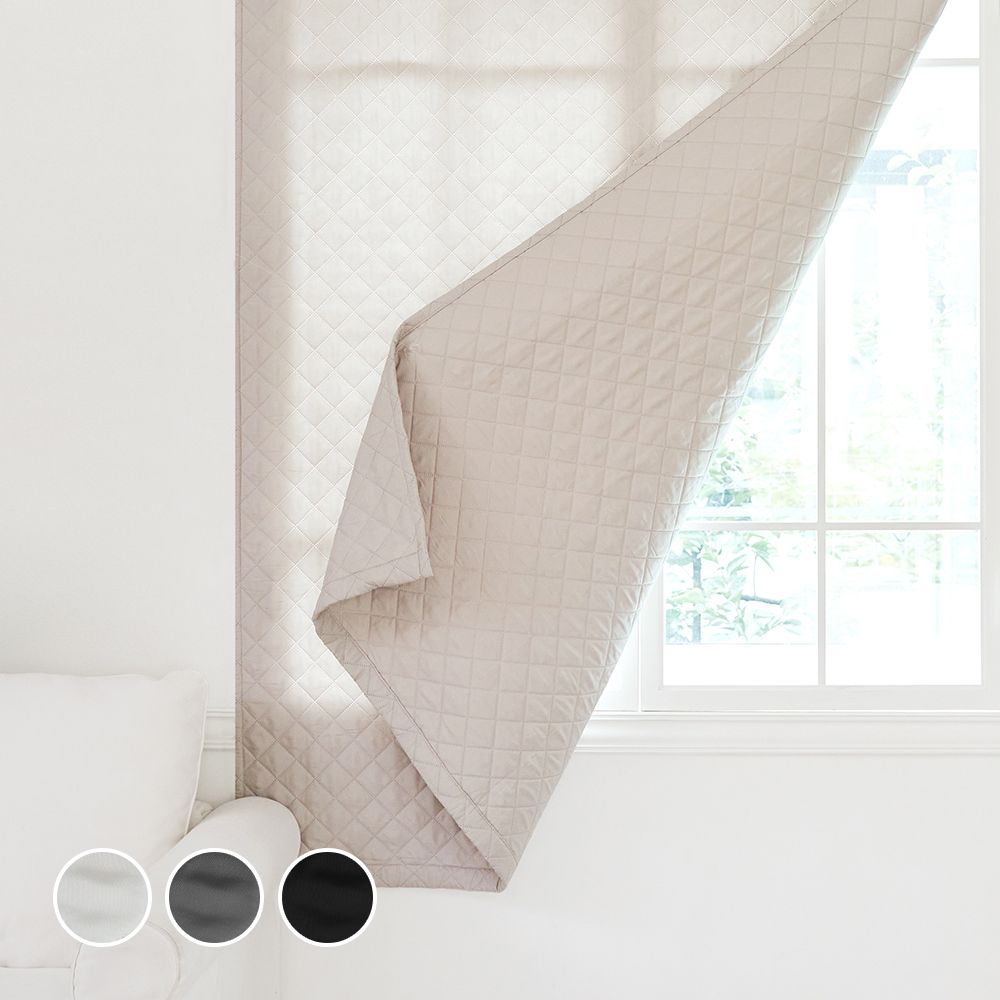 까사마루 [1+1] 방풍/방한 누빔 패딩 암막 붙이는 커튼 벨크로형_5size 