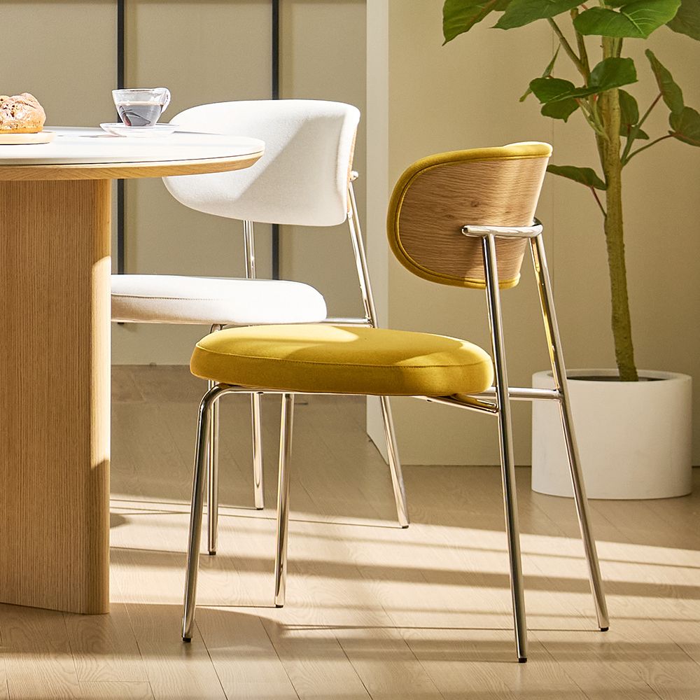 [신상품]풀오브빈스 파르피 월넛 오크 패브릭 디자인 인테리어 식탁의자 편한 원목 실버 다이닝체어 4color