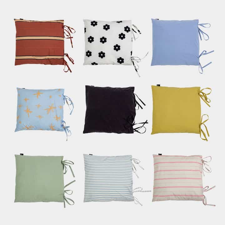 リボン付き クッション・座布団カバー兼用［18色］