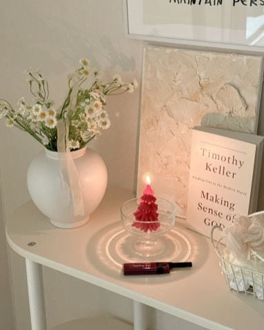 [신상품]다흰캔들 크리스마스 트리 오브제 캔들 연말 무료 선물 포장 소품