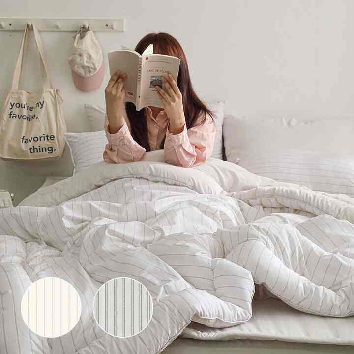 AllerRX ストライプ アレルギー対応 掛け布団セット［2色・3サイズ］