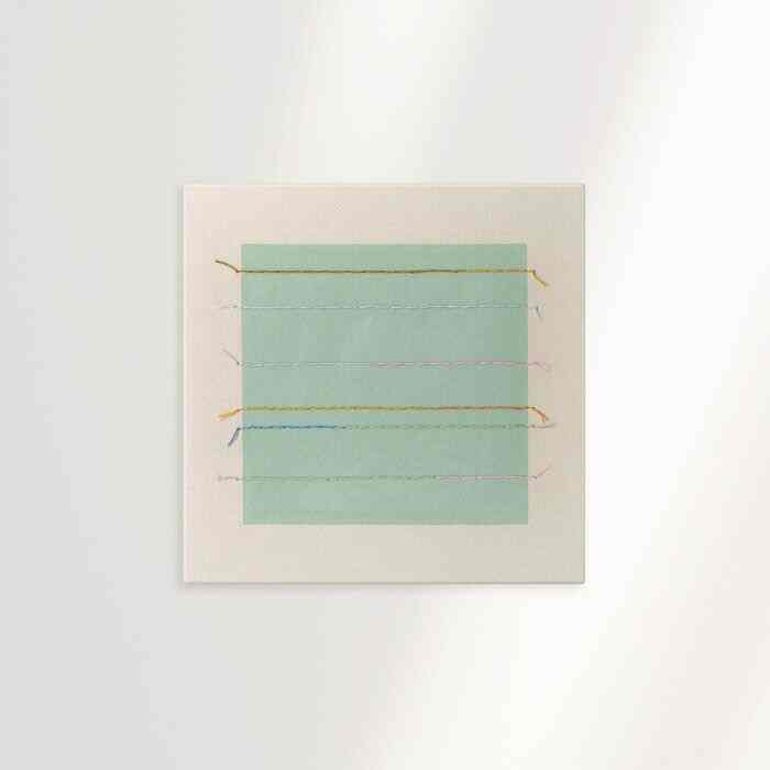 【Emily Keating Snyder】 Bright Sage With Olive Line キャンバスアート