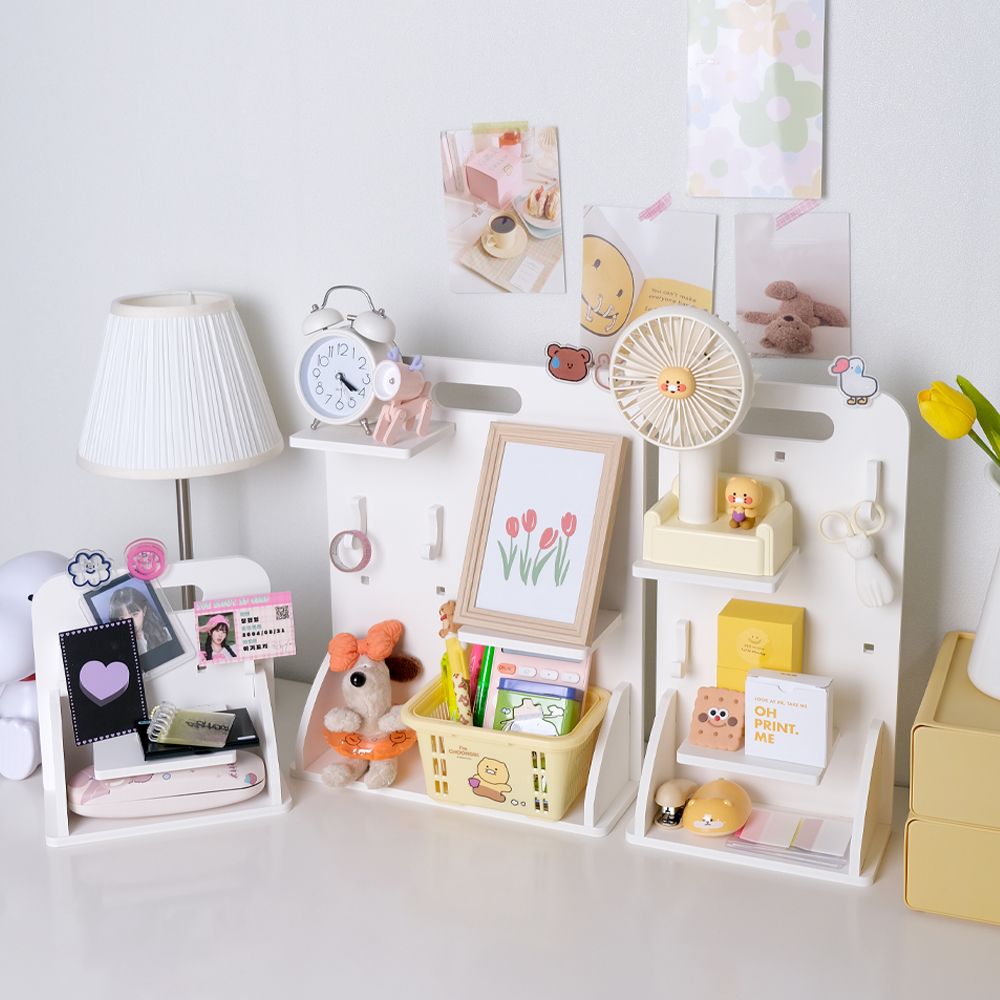 엘로몽키 책상 타공보드 파티션 무타공 타공판 벽선반 데스크테리어