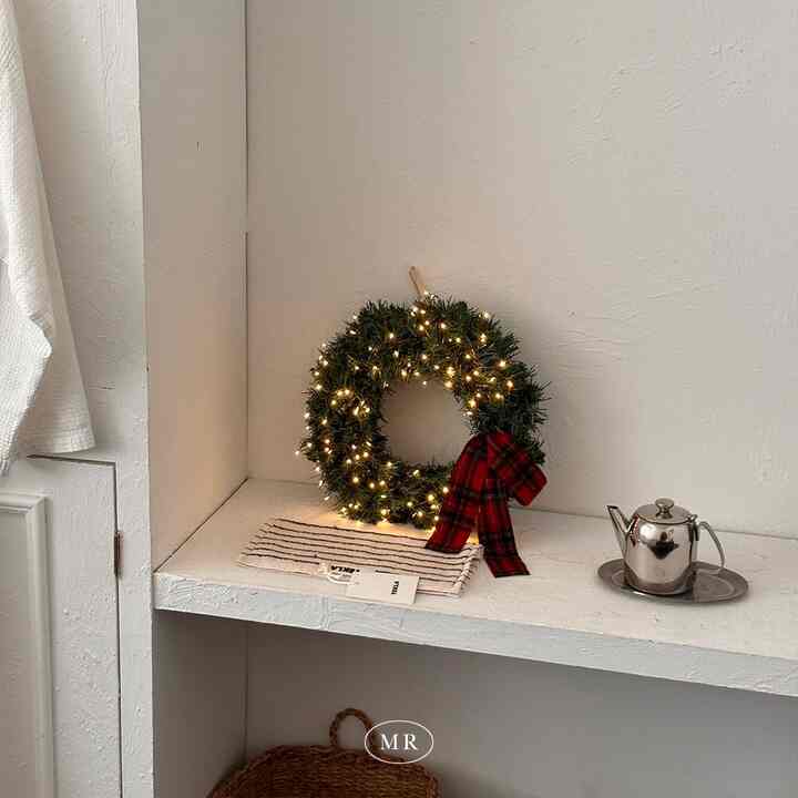 ミッドナイト シンプル ライトリス（レッドチェックリボン）［2サイズ］