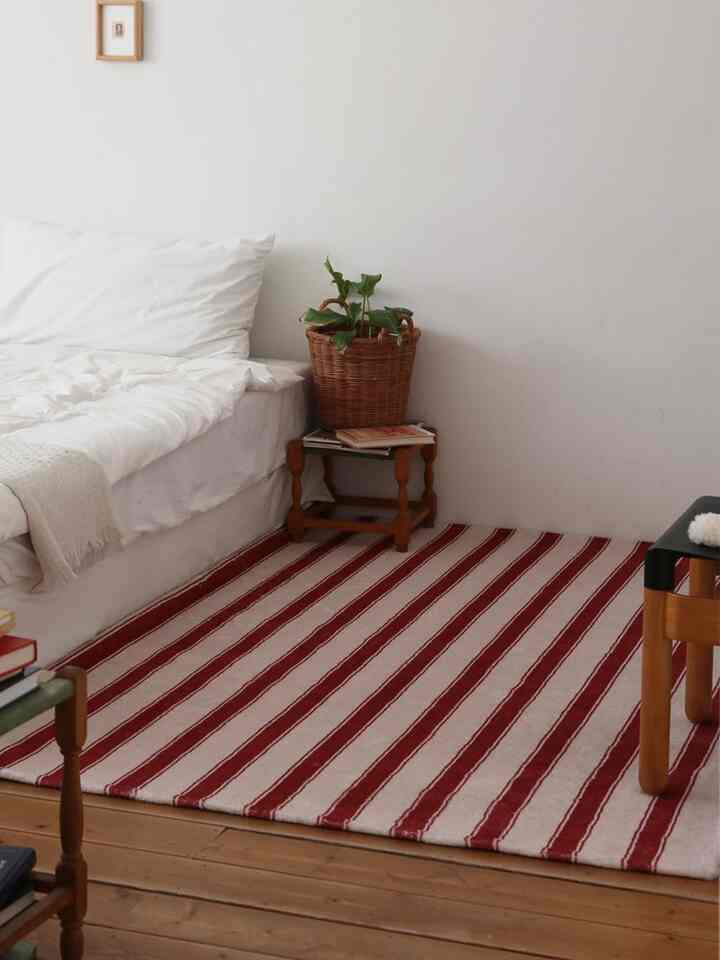 Red Stripe Pattern Rug