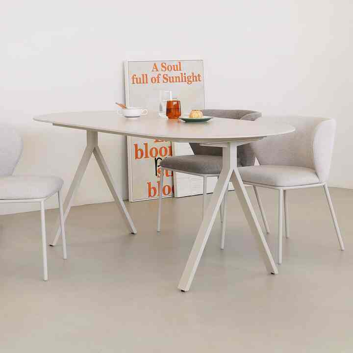 Double-Sided Ceramic Oval Dining Table