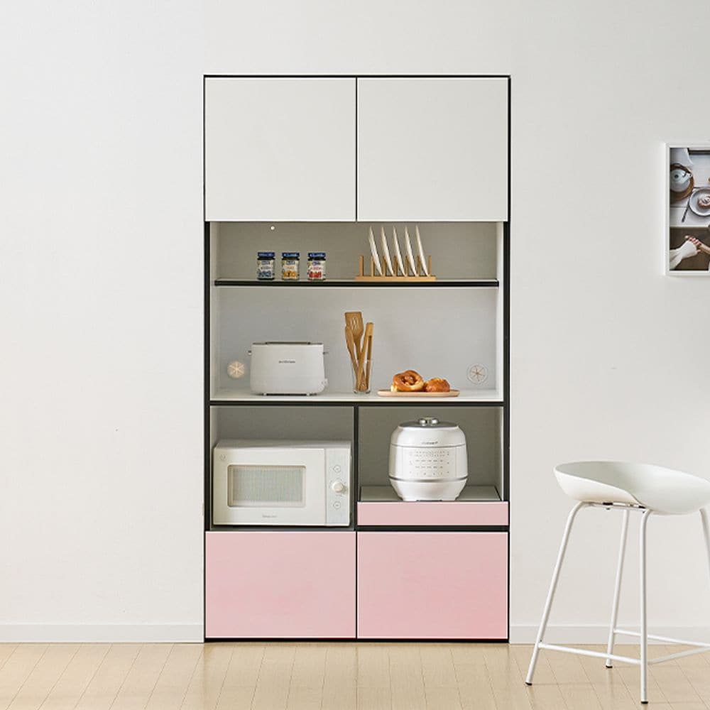 [신상품] 집무드 레귤러 홈카페 오브제 렌지대 빌트인 수납장 1000