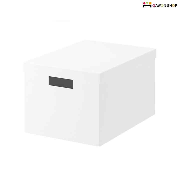 TJENA/ティエナ 収納ボックス ふた付き ホワイト