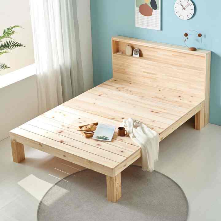 ヒノキ ローベッドフレーム［4種・8サイズ］