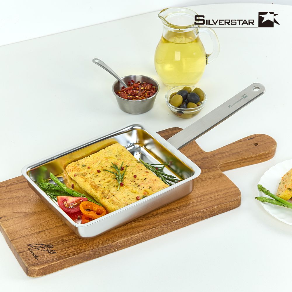 [오늘출발][신상품]실버스타 OOH 316 통삼중 무연마 사각 계란말이팬