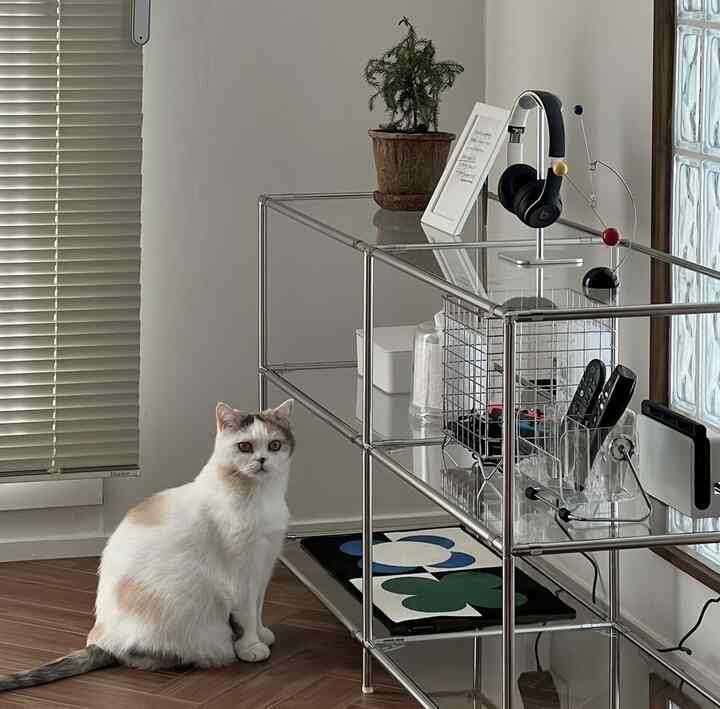 3段 2列 モジュール ガラス ラック 002