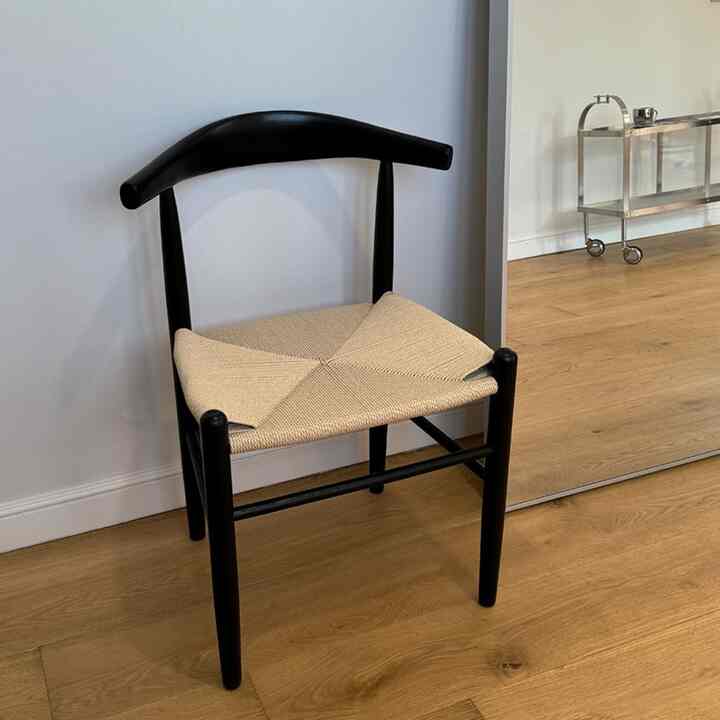 ラタン ラウンド ウッド チェア