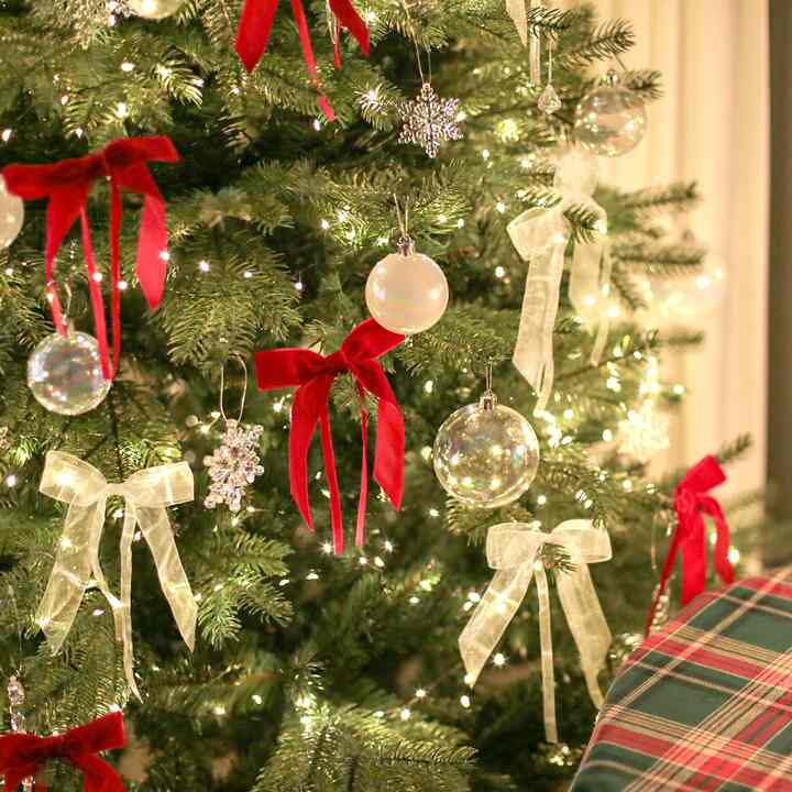 クリスマスツリー オーナメント リボン 10個セット