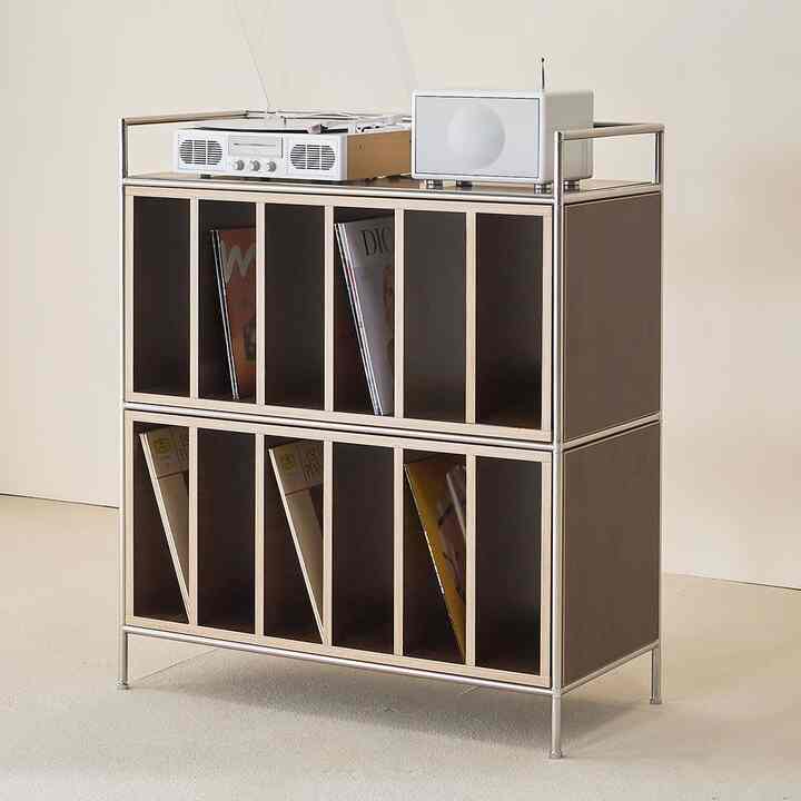 ムア LPレコードラック 80cm 2段［2色］