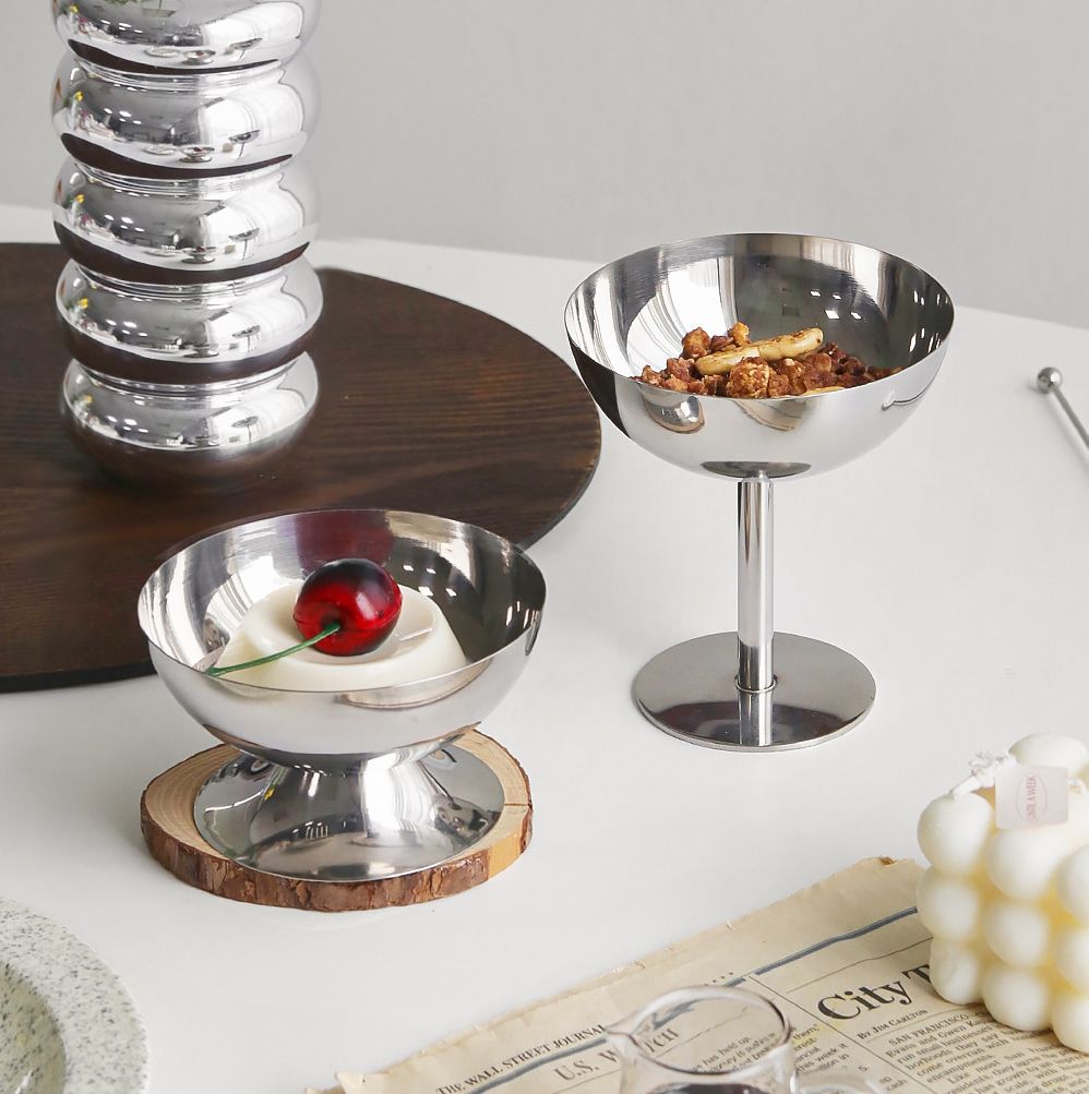 실내공감 304 스텐 디저트볼 요거트 과일 시리얼 홈카페 카페 레스토랑 유니크 - 높은형