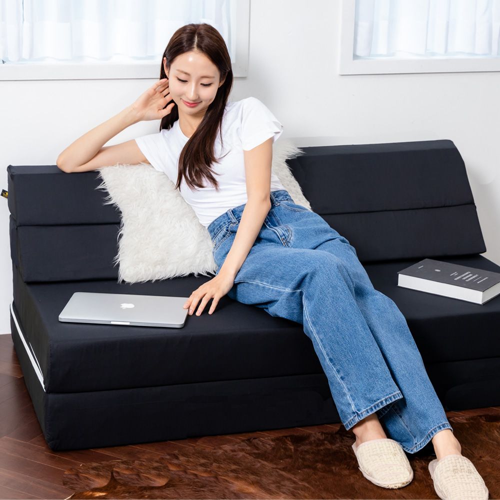 [오늘출발][신상품]나가다 4단 접이식 매트리스 싱글디럭스 소파베드 100x200