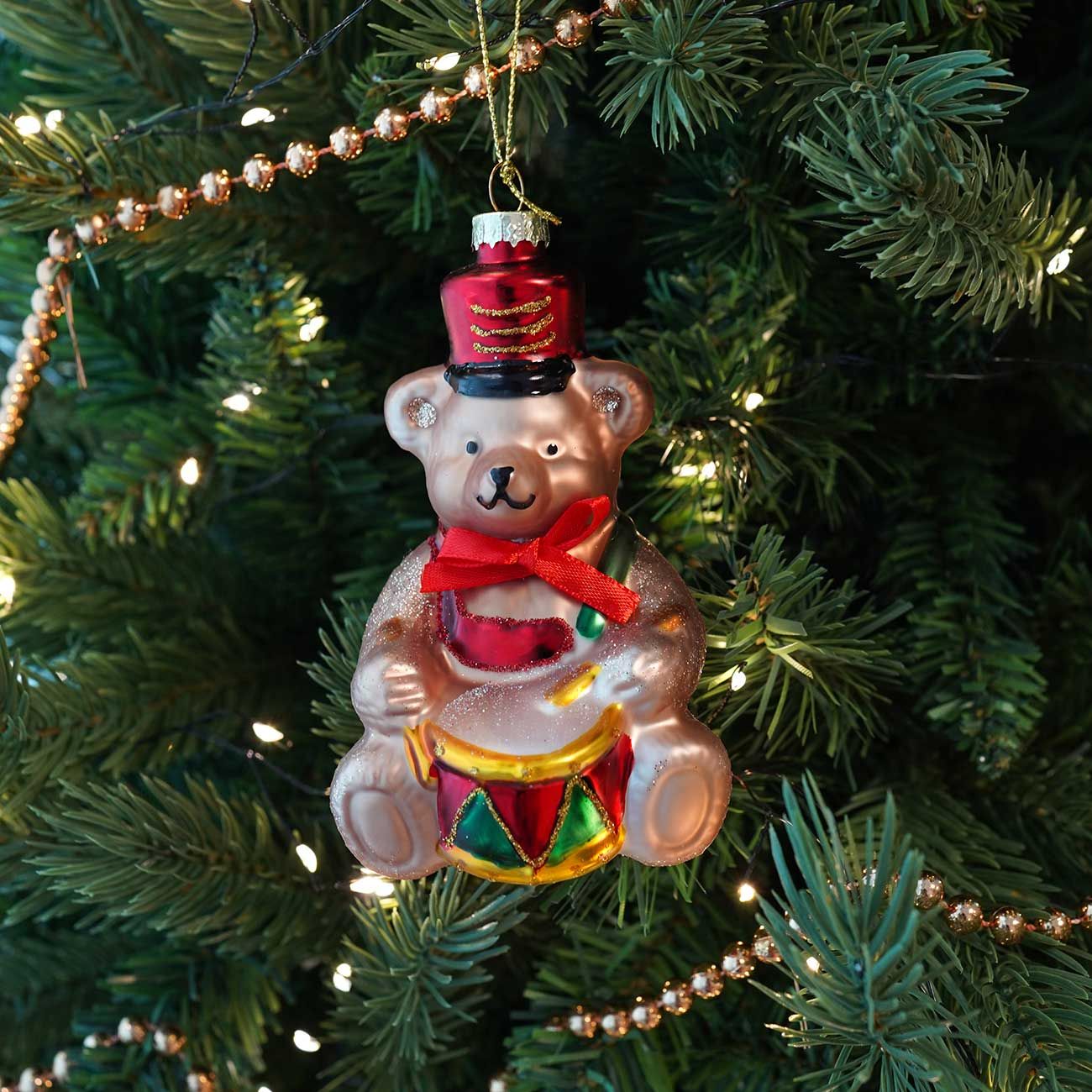 차렌시아 크리스마스 곰돌이 병정 오너먼트 트리 장식 모자쓴 곰