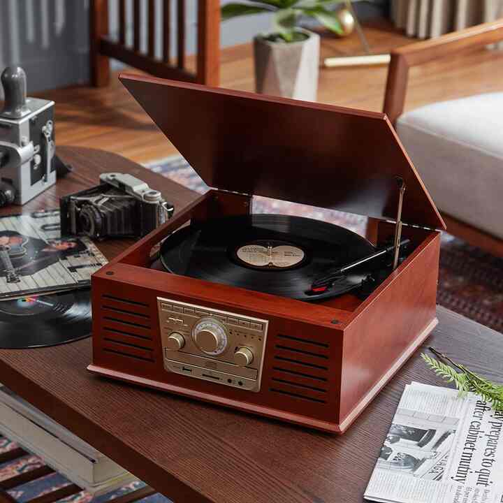 レトロ ターンテーブル ワイヤレススピーカー HR-TS100