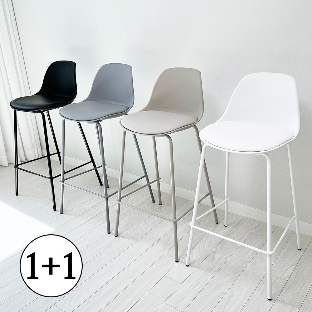 [신상품] 더조아 1+1 허그 바체어 홈바 아일랜드 식탁 의자 5colors (다리발 절삭서비스)