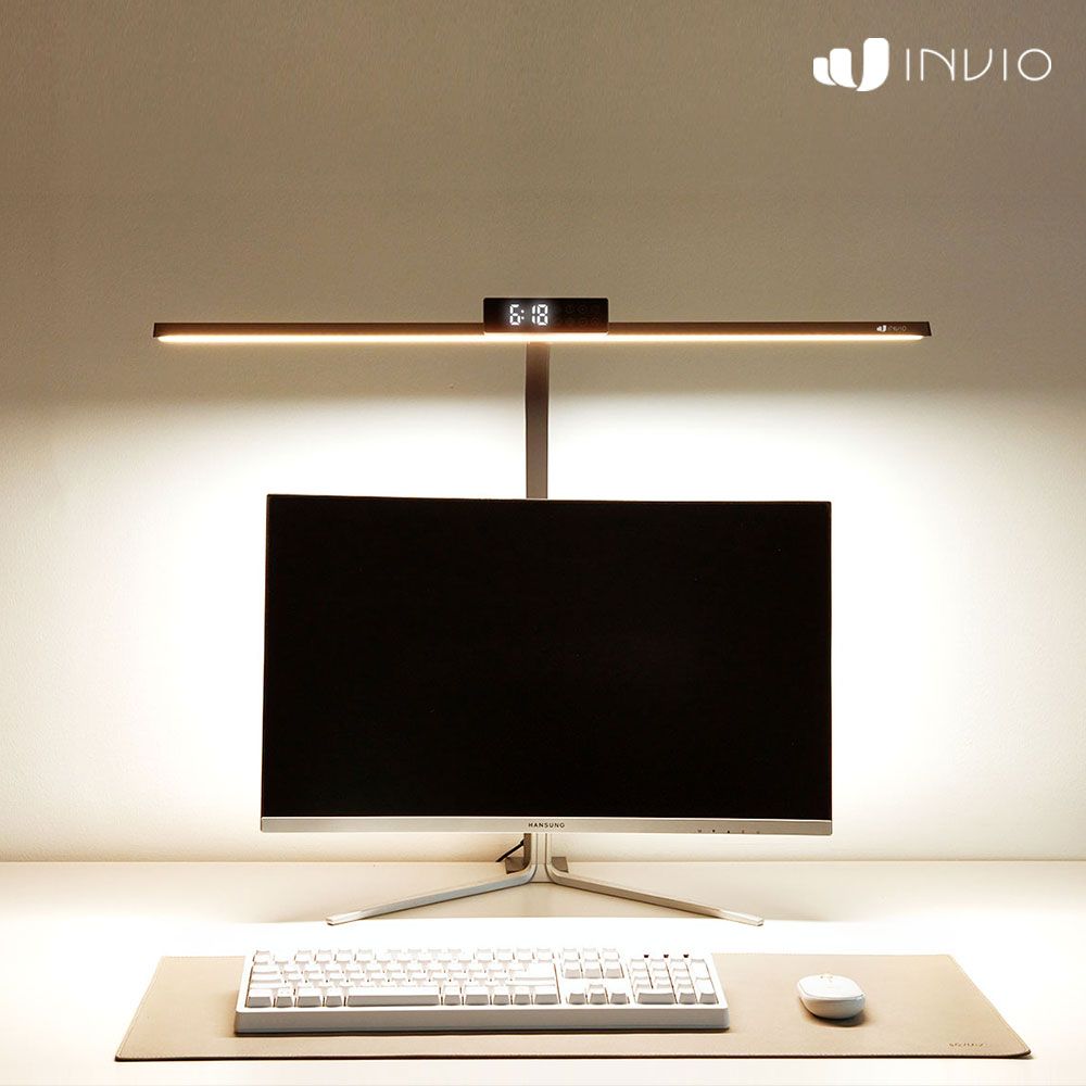 인비오 와이드 LED 스탠드 책상 공부 독서등 INVIO LIGHT WIDE 다크그레이