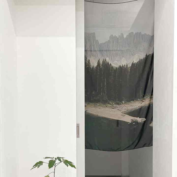 ミッドセンチュリー シフォン ファブリック ポスターカーテン［8種・3サイズ］