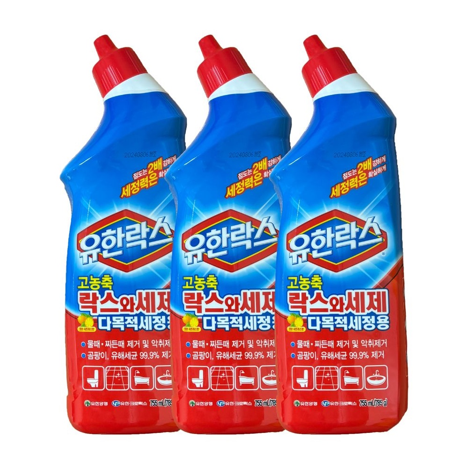 다목적세정제 > 유한락스 고농축 락스와 세제 다목적 세정용 755ml x 3개 | 오늘의집 쇼핑