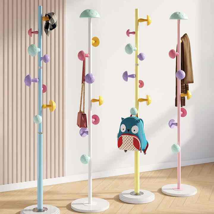 Metal Coat Rack Stand with Mushroom Hooks