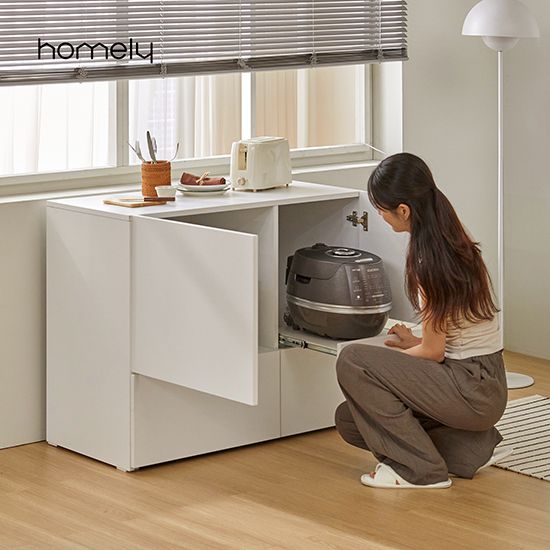 홈리 심플리 E0 큐커 광파오븐 주방 렌지대 밥솥 도어형 오픈형 