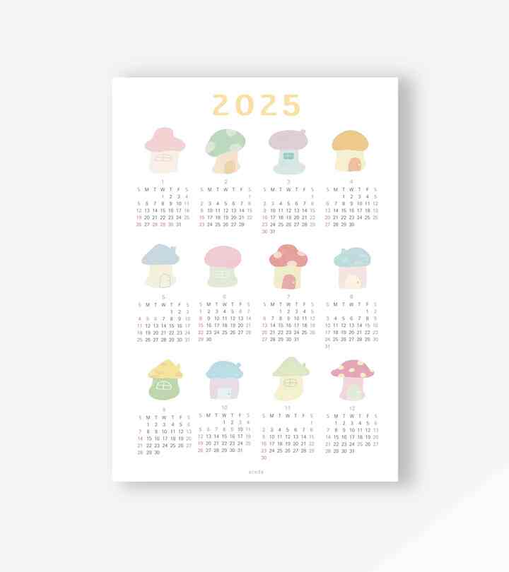 mushroom house 2025年 ポスターカレンダー［2サイズ］