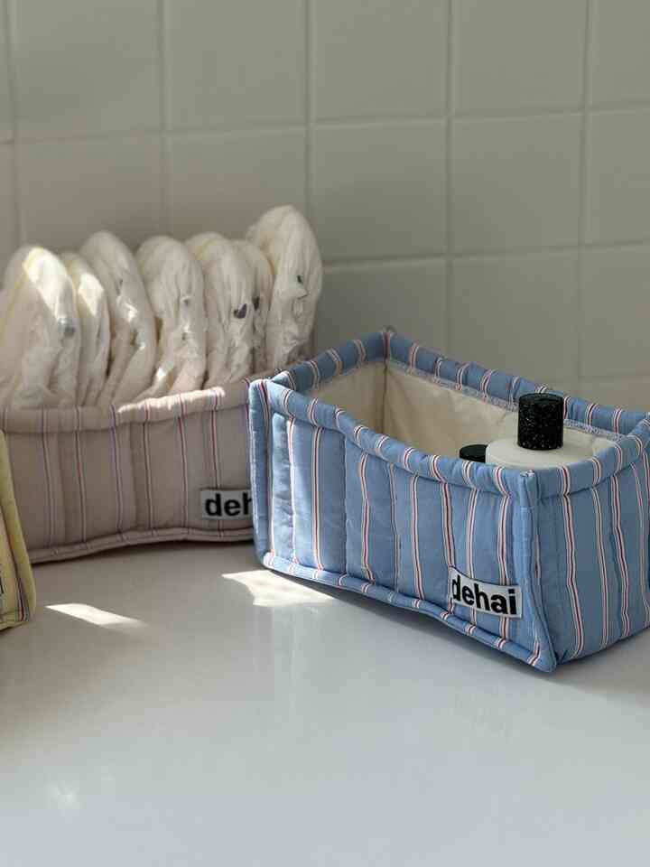 ストライプ ティッシュバスケット［3色］