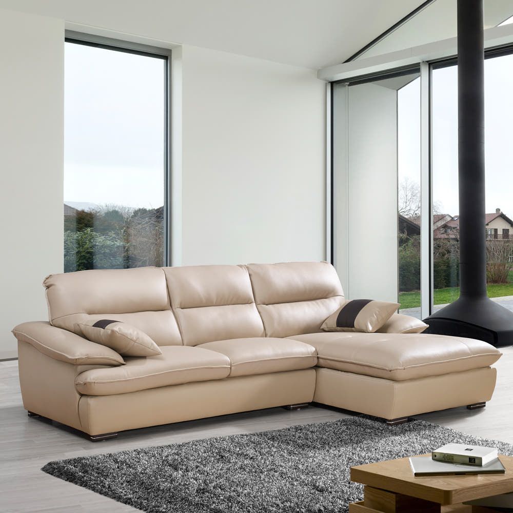 bllc퍼니처 시보렌 4인 초생피 가죽 카우치 소파