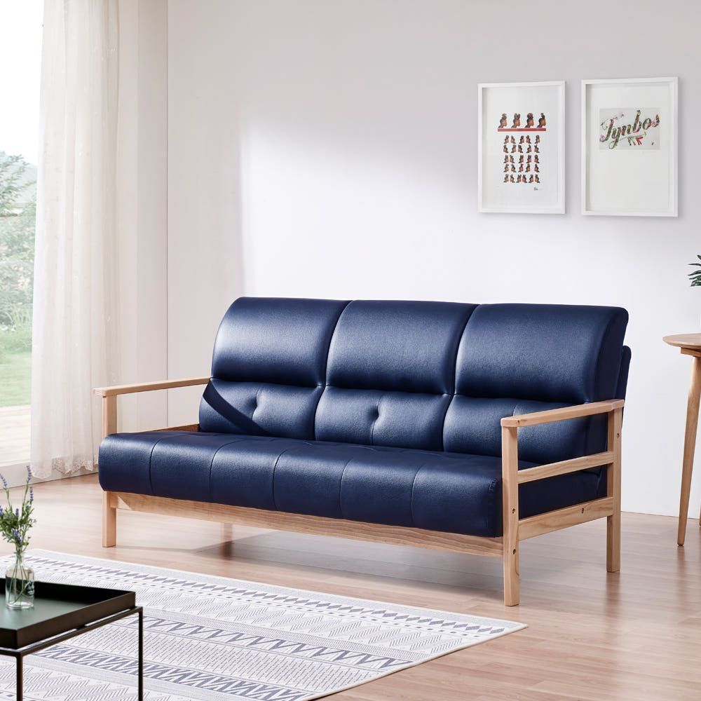 bllc퍼니처 세비티 3인 초생피가죽 의자 소파