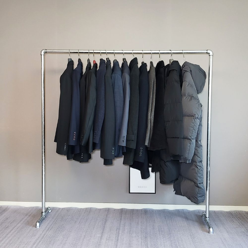 [신상품]이믹스 두꺼운 27.2mm 철재 파이프행거 1단 20A 롱코트 스탠드옷걸이 백관 매장용 이동식