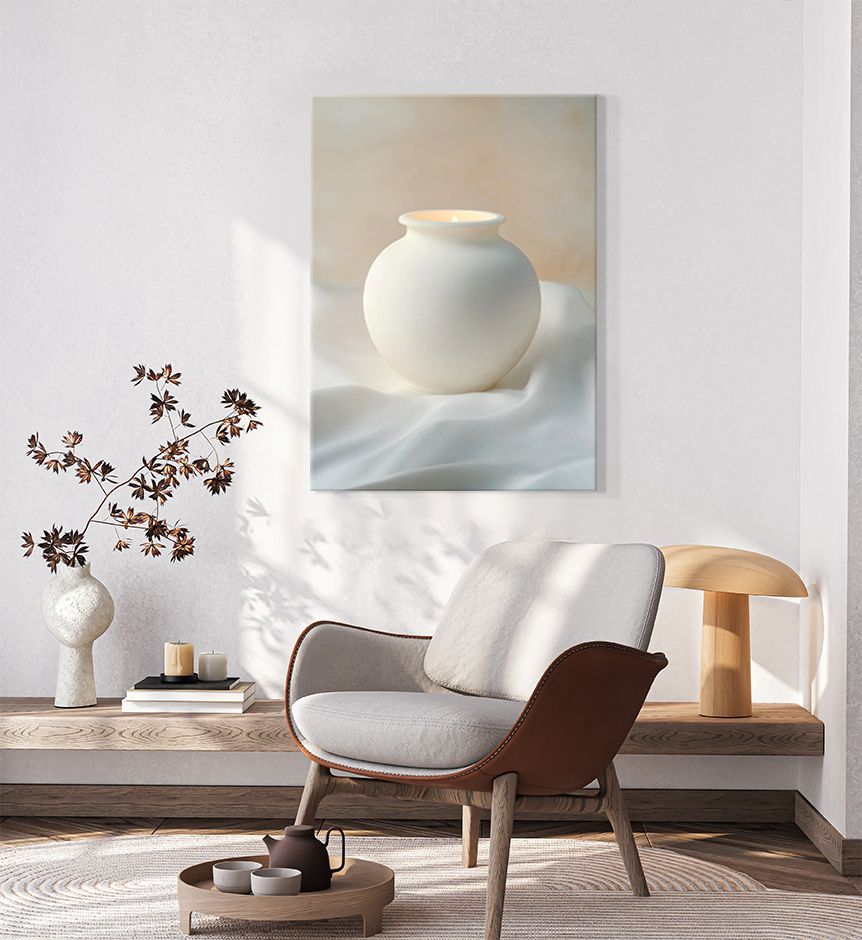 [신상품] 에덴미술 마음이 편안해지는 다복 행복 캔버스 그림 인테리어 액자_순정 달항아리